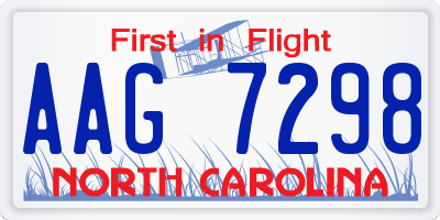 NC license plate AAG7298