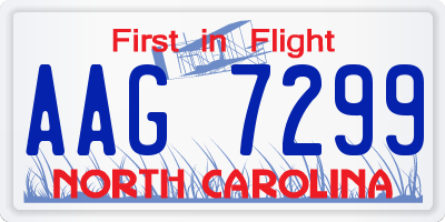 NC license plate AAG7299