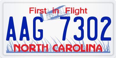 NC license plate AAG7302