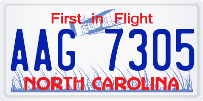 NC license plate AAG7305