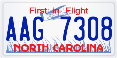 NC license plate AAG7308