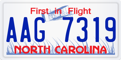 NC license plate AAG7319