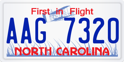 NC license plate AAG7320