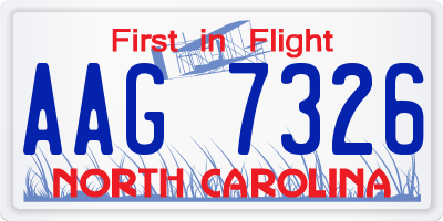 NC license plate AAG7326