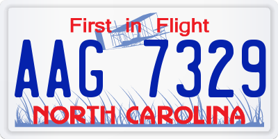 NC license plate AAG7329