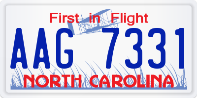 NC license plate AAG7331