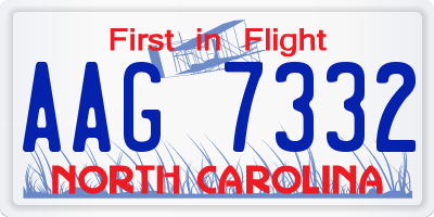 NC license plate AAG7332