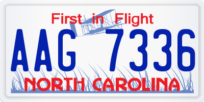 NC license plate AAG7336