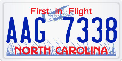 NC license plate AAG7338
