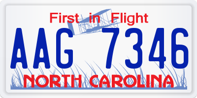 NC license plate AAG7346