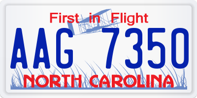 NC license plate AAG7350