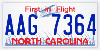 NC license plate AAG7364