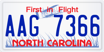 NC license plate AAG7366