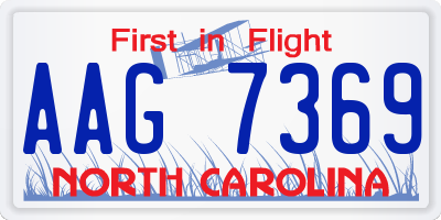 NC license plate AAG7369
