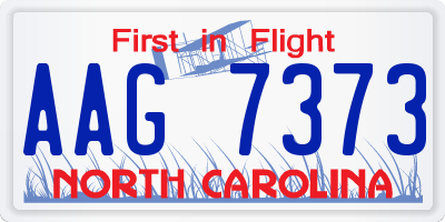NC license plate AAG7373