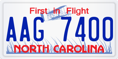 NC license plate AAG7400