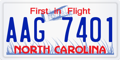 NC license plate AAG7401