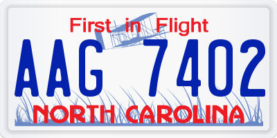 NC license plate AAG7402