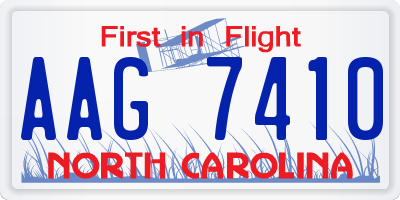 NC license plate AAG7410