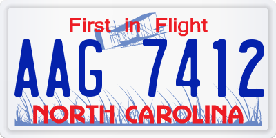 NC license plate AAG7412