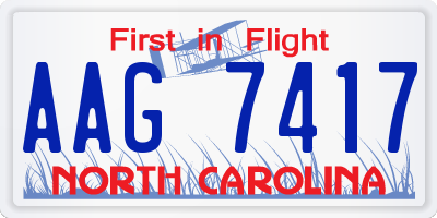 NC license plate AAG7417