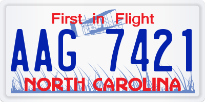 NC license plate AAG7421