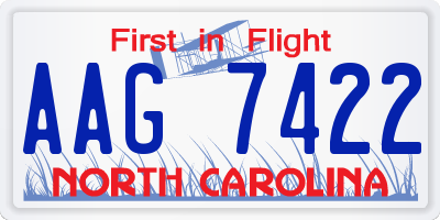 NC license plate AAG7422