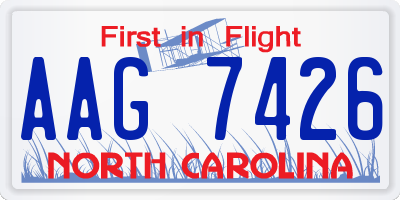 NC license plate AAG7426