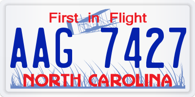 NC license plate AAG7427
