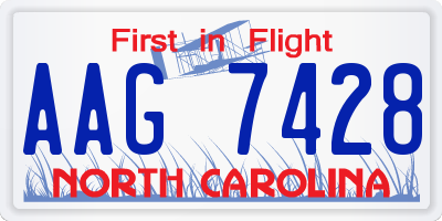 NC license plate AAG7428