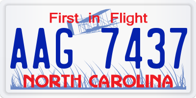 NC license plate AAG7437