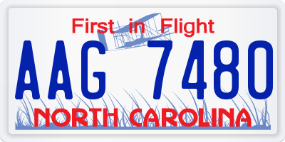NC license plate AAG7480