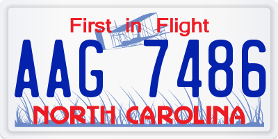 NC license plate AAG7486