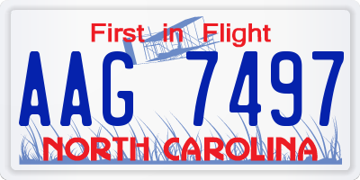 NC license plate AAG7497