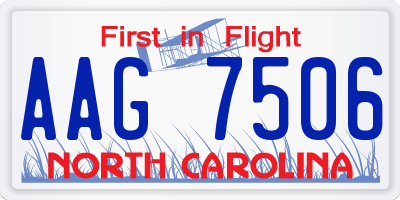 NC license plate AAG7506