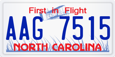 NC license plate AAG7515