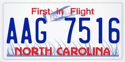 NC license plate AAG7516
