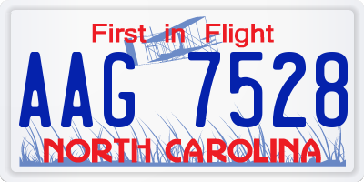 NC license plate AAG7528