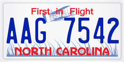 NC license plate AAG7542