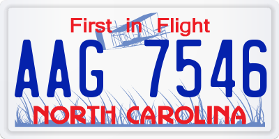 NC license plate AAG7546