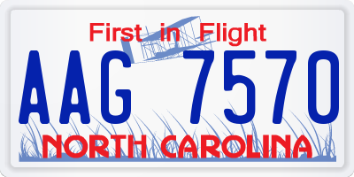 NC license plate AAG7570