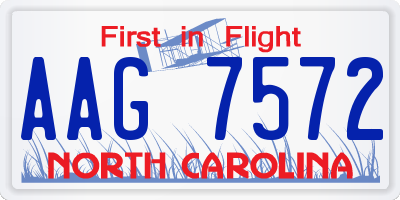 NC license plate AAG7572
