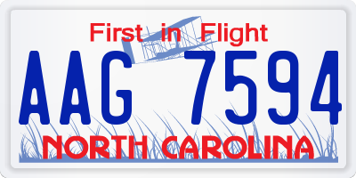 NC license plate AAG7594
