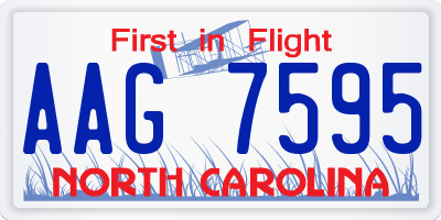 NC license plate AAG7595