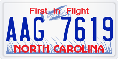 NC license plate AAG7619