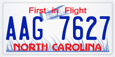 NC license plate AAG7627
