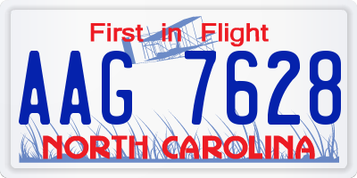 NC license plate AAG7628