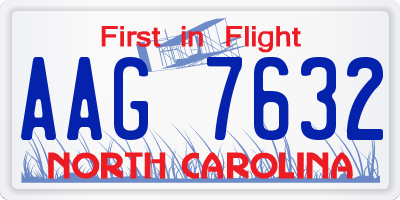 NC license plate AAG7632