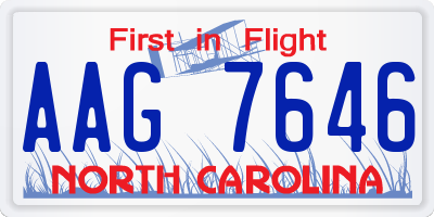NC license plate AAG7646
