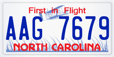 NC license plate AAG7679